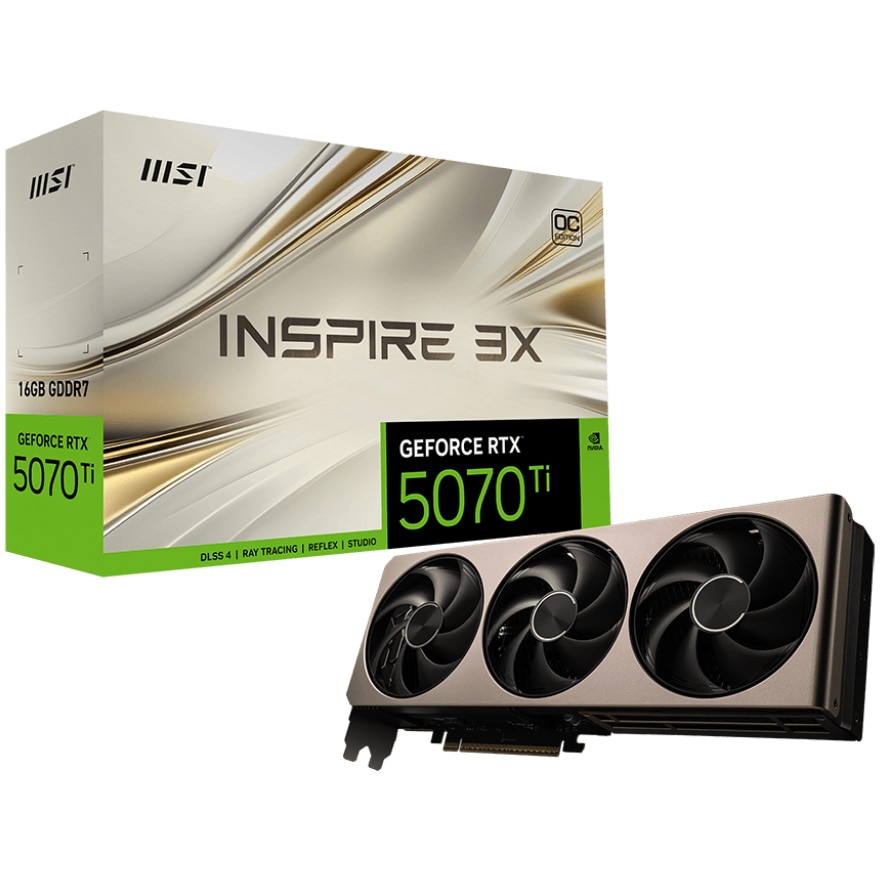MSI GeForce RTX™ 5070 Ti 16G Inspire 3X OC, 16GB GDDR7, 256-bit