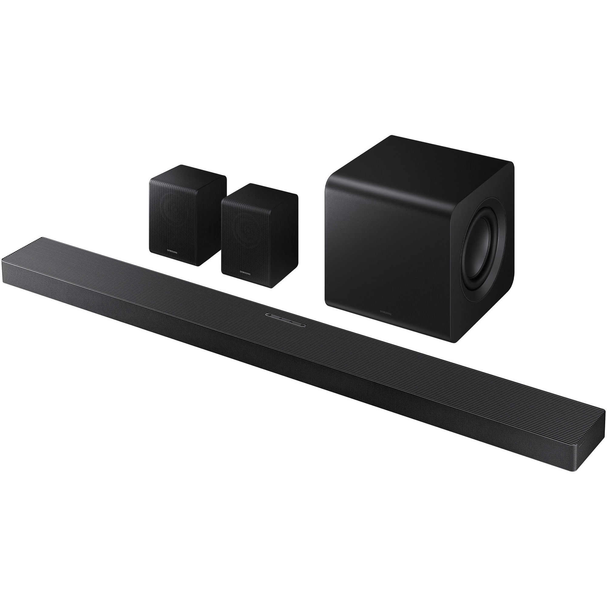 Soundbar Samsung HW-QS750F, 5.1.2, 465W, Bluetooth, Wi-Fi, Subwoofer & Kit wireless, Wireless Dolby Atmos, HDMI eARC, Negru