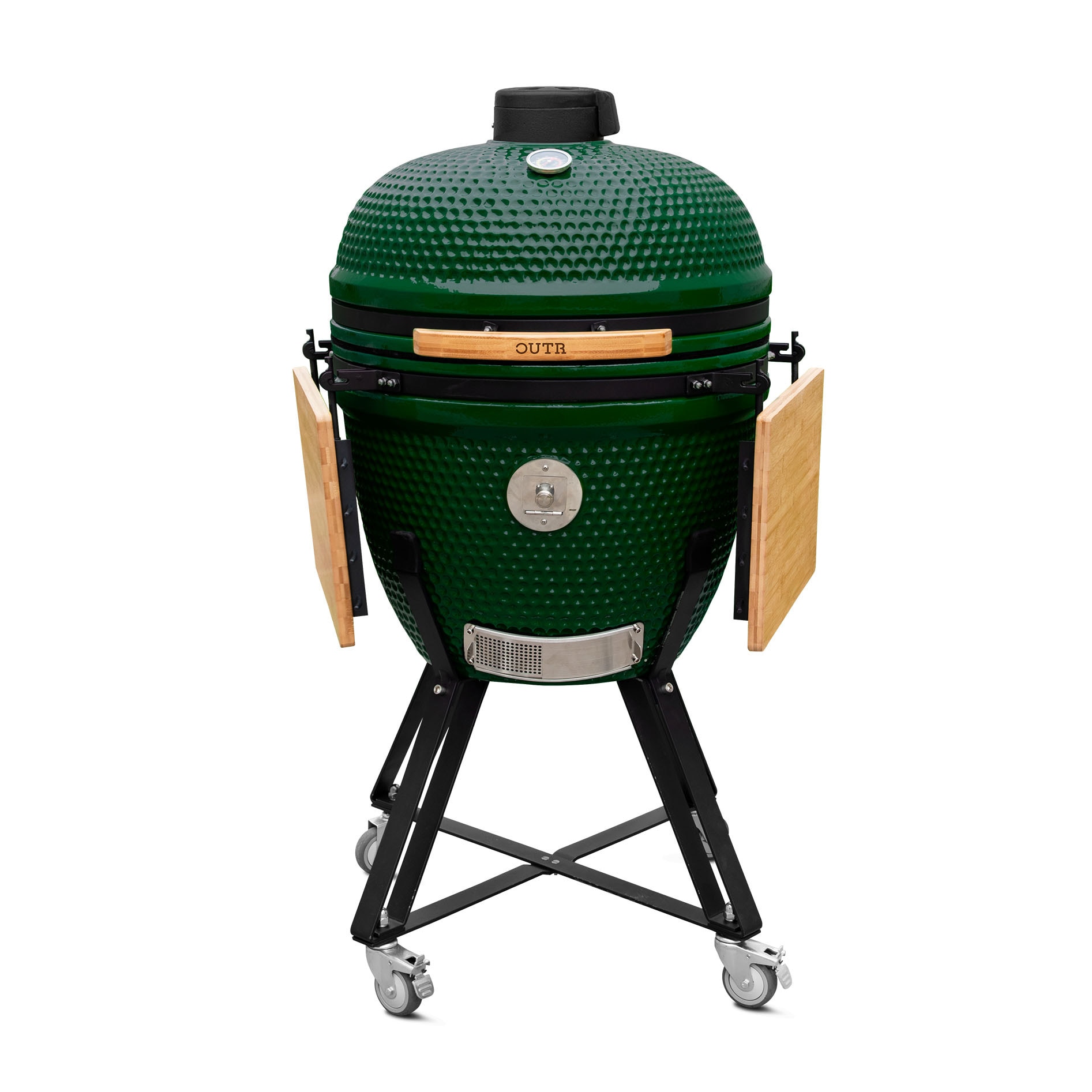 Gratar de gradina Kamado XL 60, ceramica, cuptor, grill, afumatoare, verde