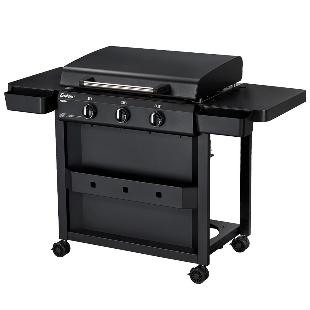 Grătar cu gaz și plită – plancha Amaro Enders, 9.6 kW, 3 arzătoare reglabile fără trepte, Capac detașabil, Inox