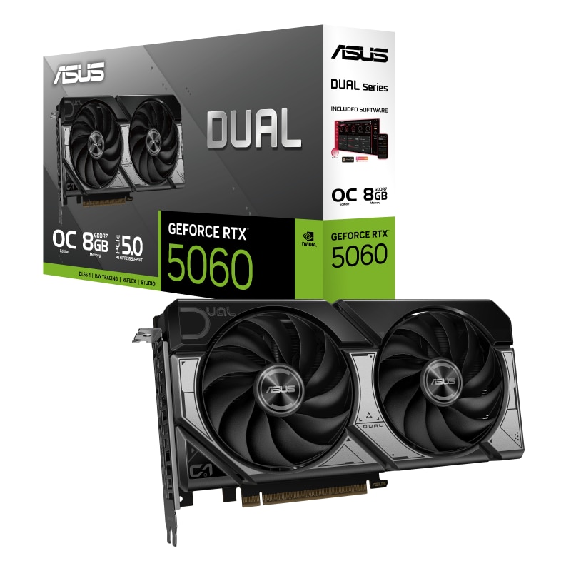 ASUS GeForce RTX 5060 DUAL OC, 8GB GDDR7, 128-bit