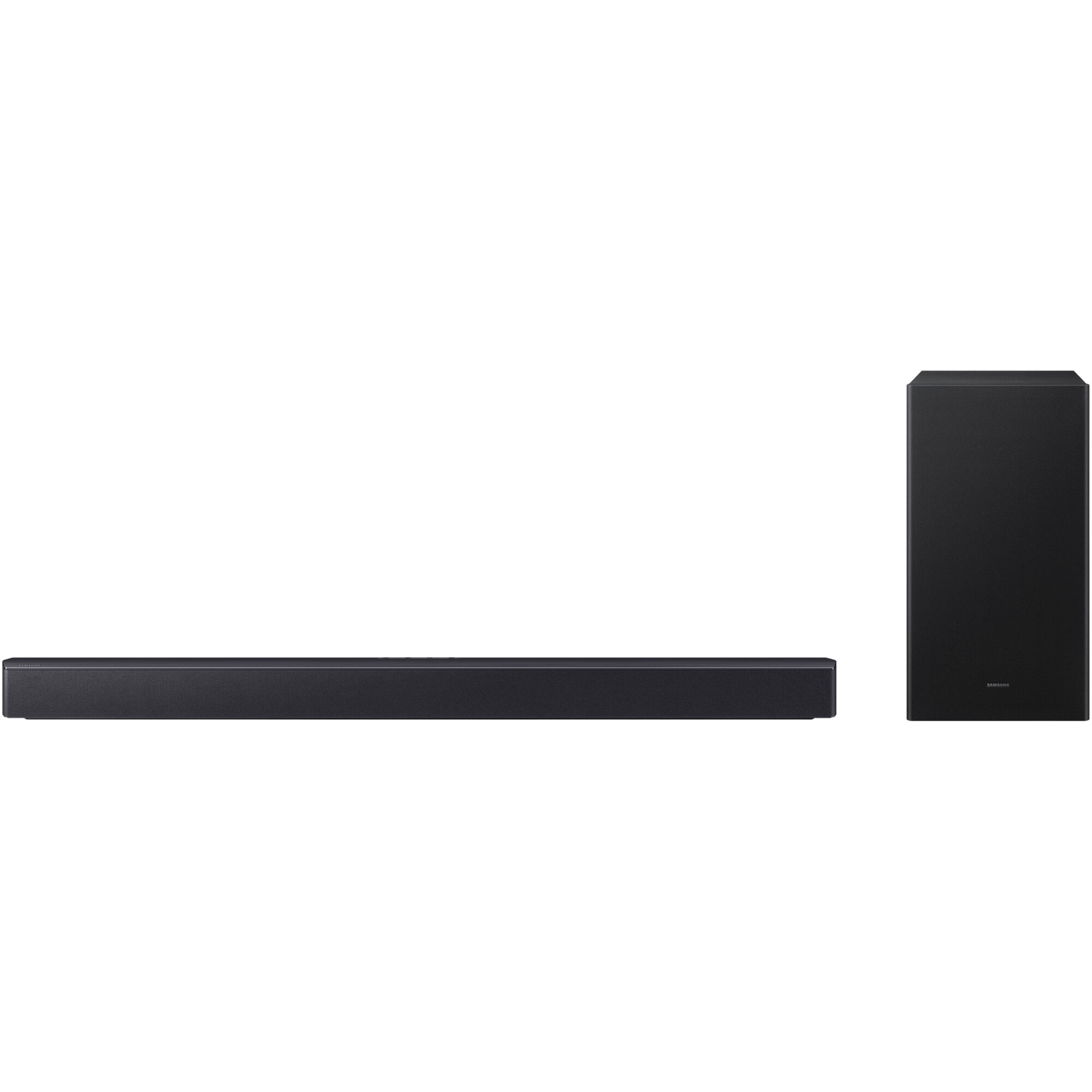 Soundbar Samsung HW-B450F, 2.1, 300W, Bluetooth, Subwoofer wireless, Dolby Audio, HDMI eARC, Negru Titan