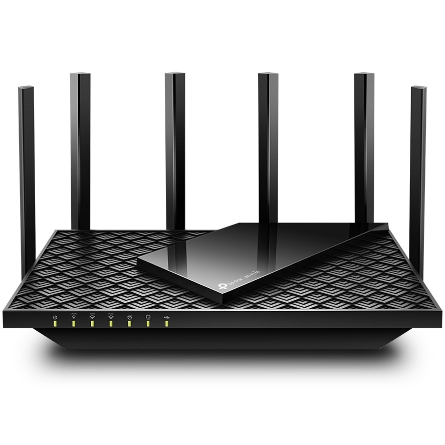Router Wireless TP-Link Archer AXE75, AX5400, Wi-Fi 6E, Tri-Band, Gigabit, Tehnologie OneMesh™, Beamforming, Port USB 3.0