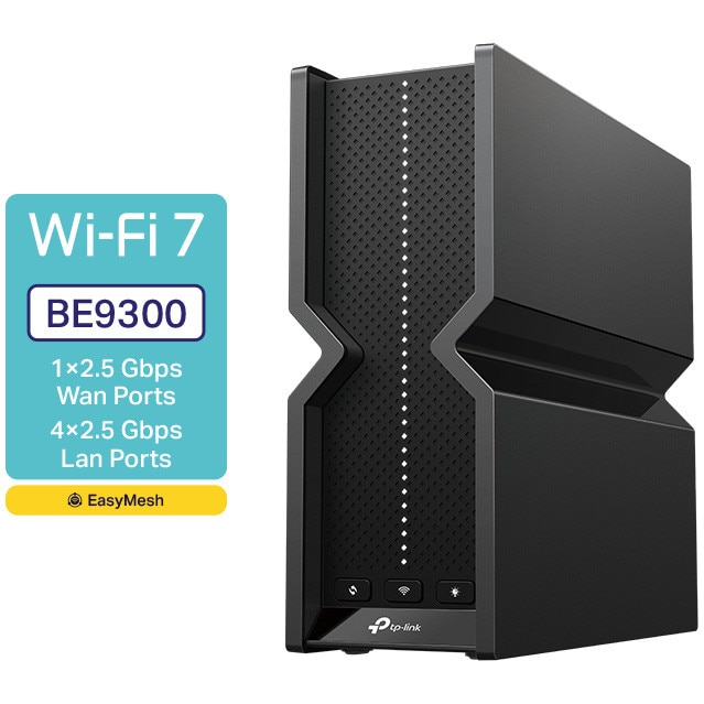Router Wireless TP-Link Archer BE550, BE9300, Tri-Band, Wi-Fi 7, OFMA, Beamforming, HomeShield Security, MLO, Compatibil cu EasyMesh, port 2.5G