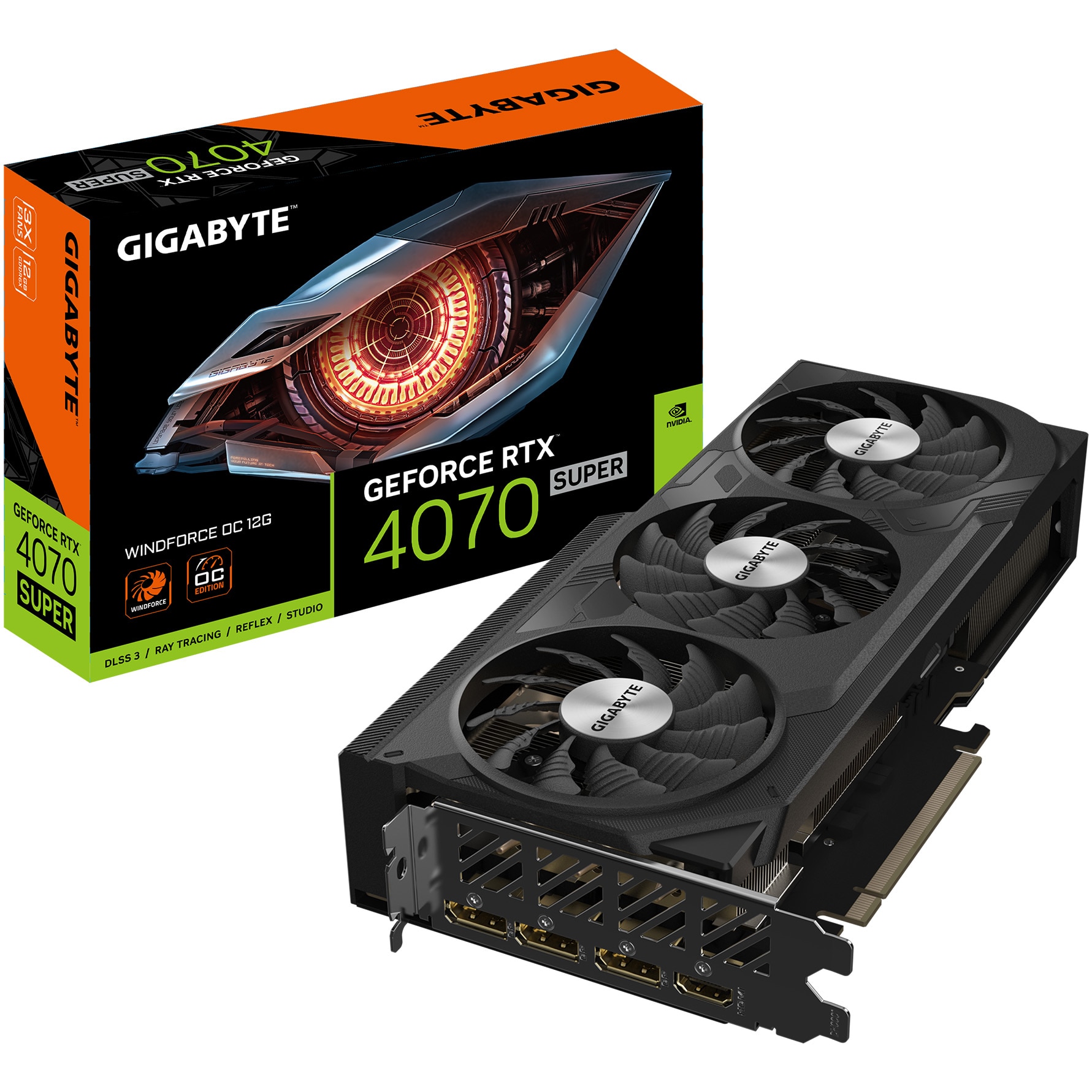 Gigabyte GeForce RTX™ 4070 SUPER WINDFORCE OC, 12GB GDDR6X, 192-bit